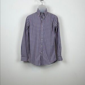 Lauren Ralph Lauren Slim Fit Non-Iron Men's 15.5 Blue and White Checkered Shirt